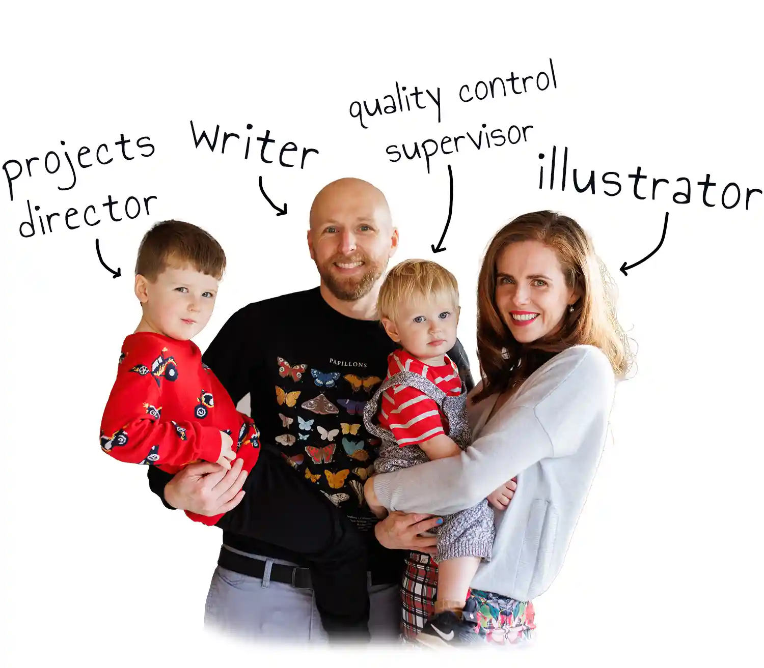 Family photo labelled SMALL